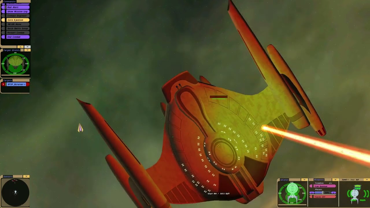 Federation USS Oklahoma vs Pirate WarHammer Intital version|KM| Star Trek Bridge Commander