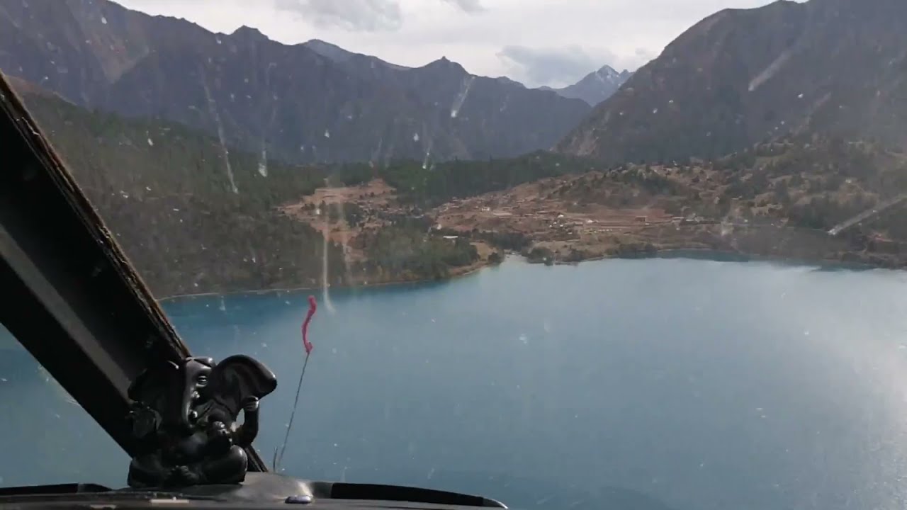 Helicopter Flight Dolpa - Phoksundo Lake - Tibetan Village - Border Nepal Tibet - Saldang Village