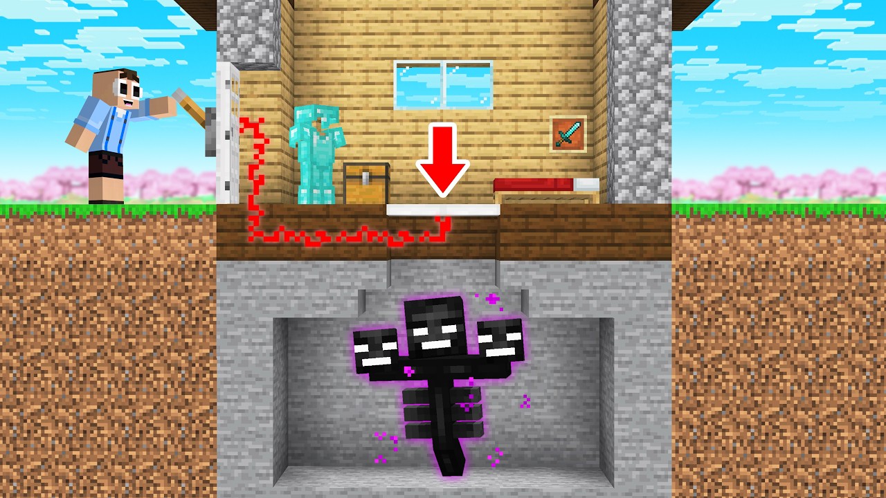 I TROLL my Friend with a WITHER TRAP in Minecraft Cherry Island!