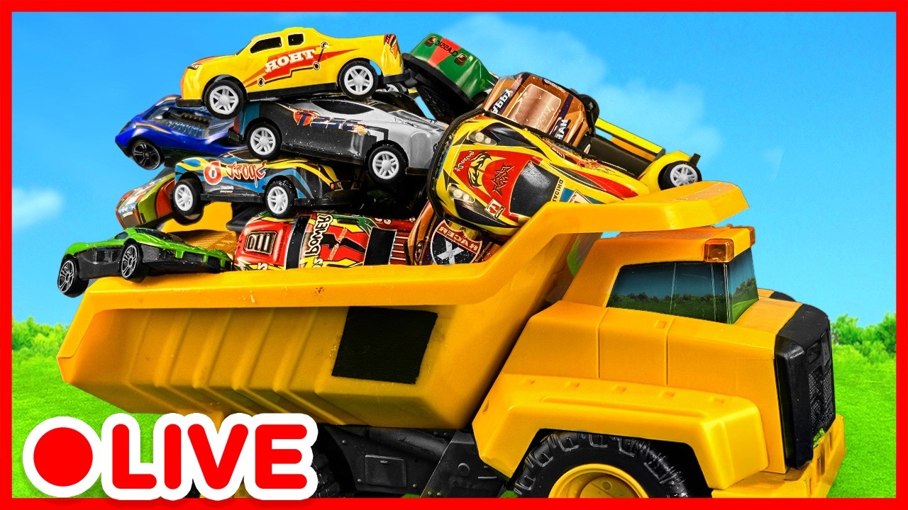 🔴 LIVE! Excavator & Dump Truck Toys EPIC Adventure 🏗️ Construction Vehicles for Kids | Kidibli