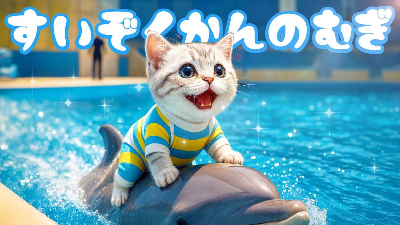 【社畜ねこのむぎ】行ってきます!!休日を水族館で満喫するむぎの一日に密着🐱🐟