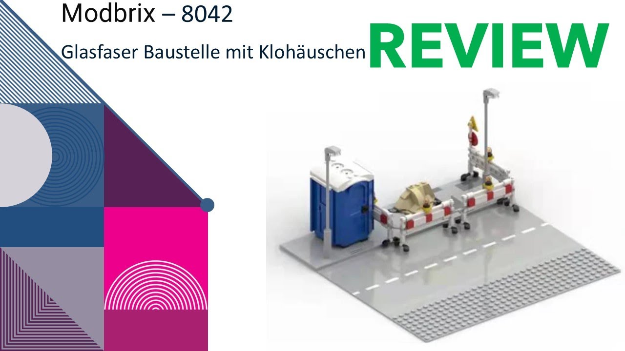 MODBRIX 8042 - Glasfaser Baustelle mit Klo (REVIEW) # Ben's Lego ® / Klemmbausteine Welt - Video 255