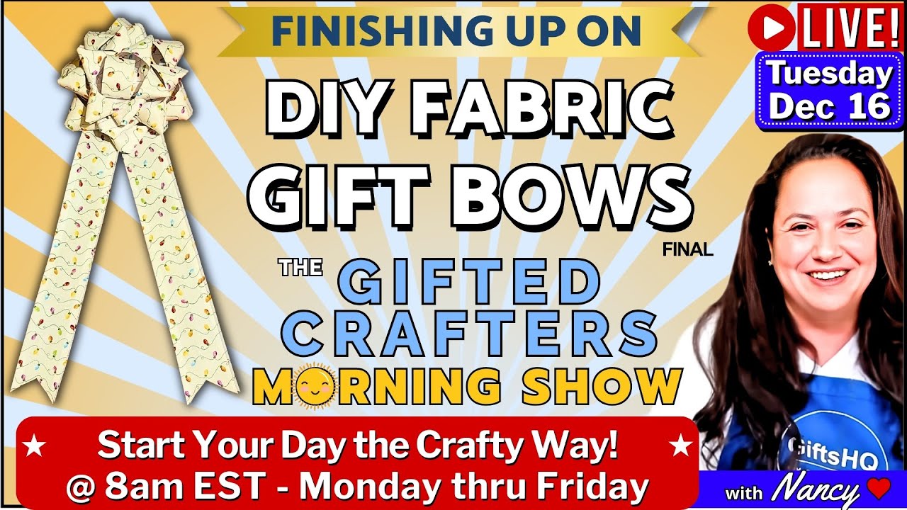 Finishing How To Make Holiday Fabric Gift Bows  |  Beginner Sewing DiY Project ☀️ GCMS 