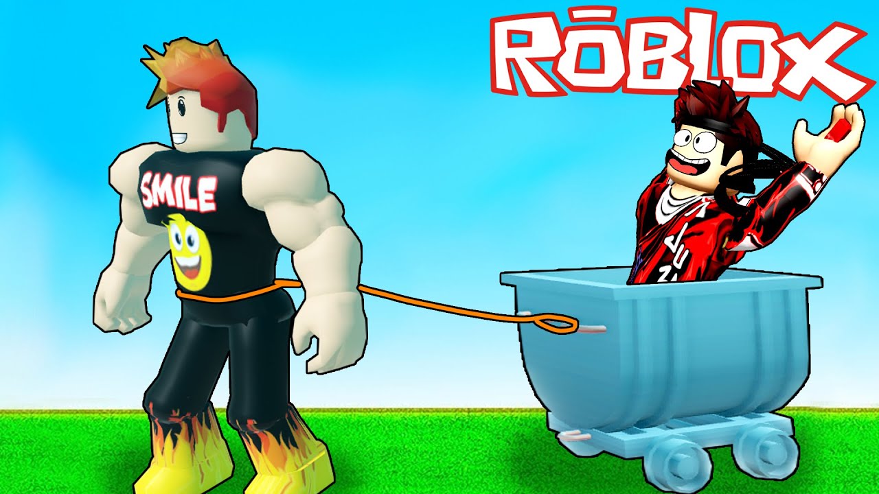 Смайл Фредди + тележка = БЫСТРАЯ прокачка в симуляторе качка ROBLOX !