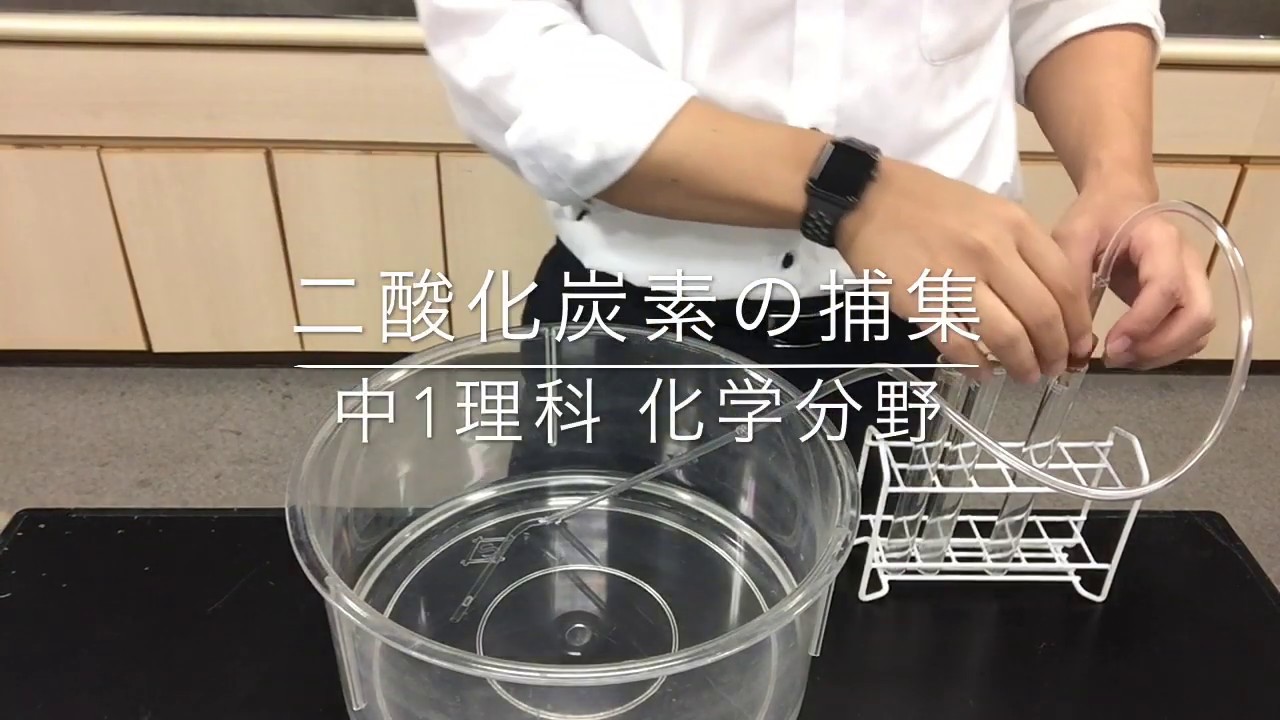 中学理科実験#019 二酸化炭素の捕集(水上置換法) 中1 化学分野