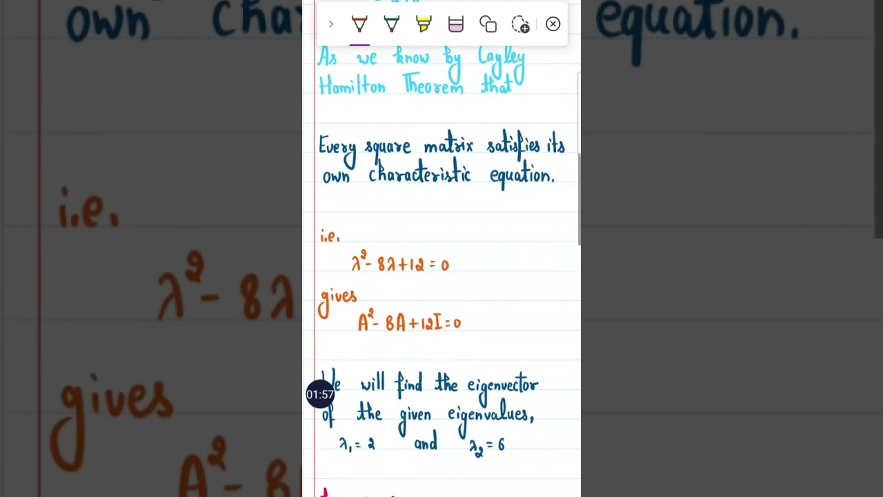 characteristic equation and determinant trace finding technique