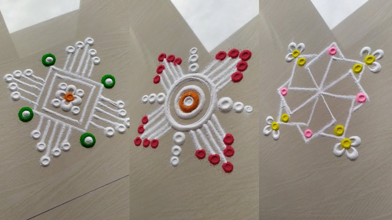 रोज साठी एकदम सोप्या सुंदर पटकन होणाऱ्या रांगोळ्या/daily easy beginners rangoli/borderrangoli design
