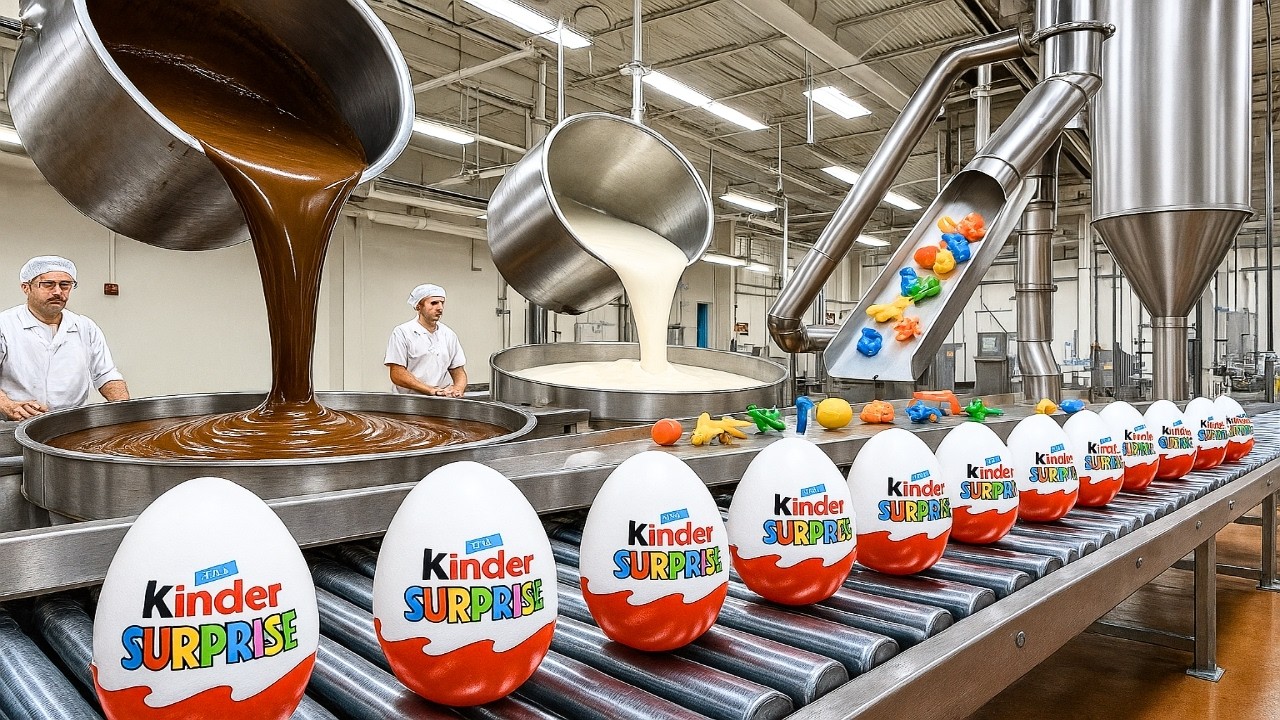 Cómo se FABRICAN los HUEVOS KINDER SORPRESA | Proceso COMPLETO