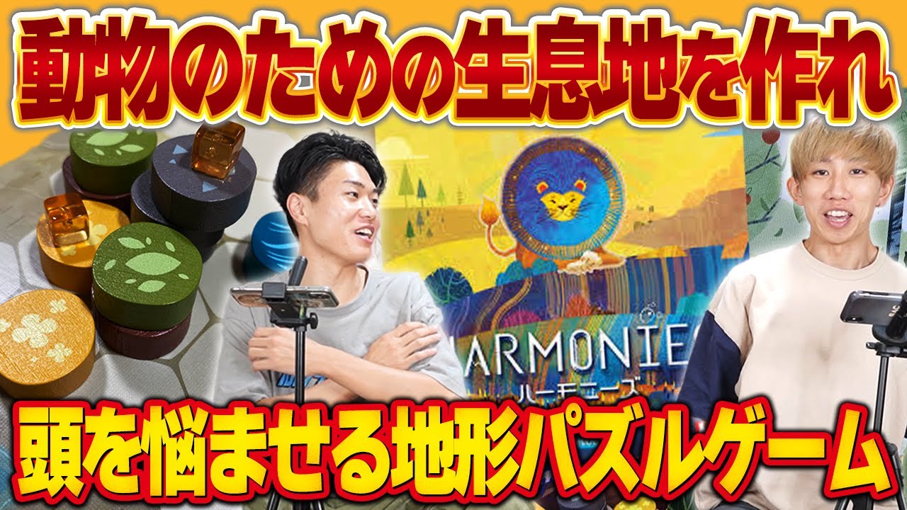 動物のための生息地を作る地形パズルゲームが悩ましくて最高でした！！【ハーモニーズ/ボードゲーム】