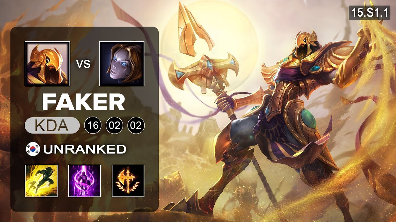 Faker Azir vs Orianna Mid - KR Unranked - Patch 15.S1.1 Season 15