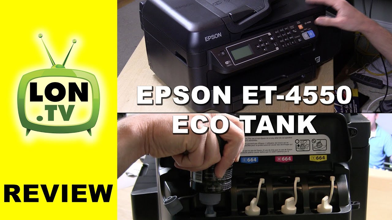 Epson WorkForce ET-4550 Eco Tank Review - No ink cartridges ! All-in-One printer fax scanner
