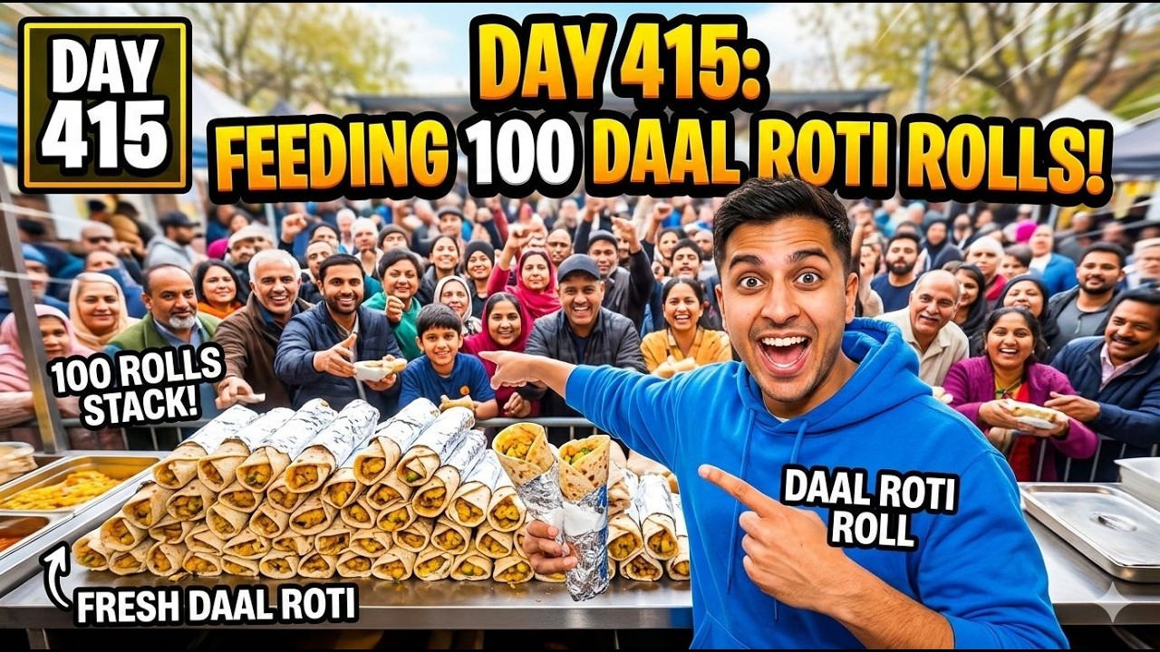 Cooking 100 daal roti rolls for the homeless (Day 415 Ride-along)