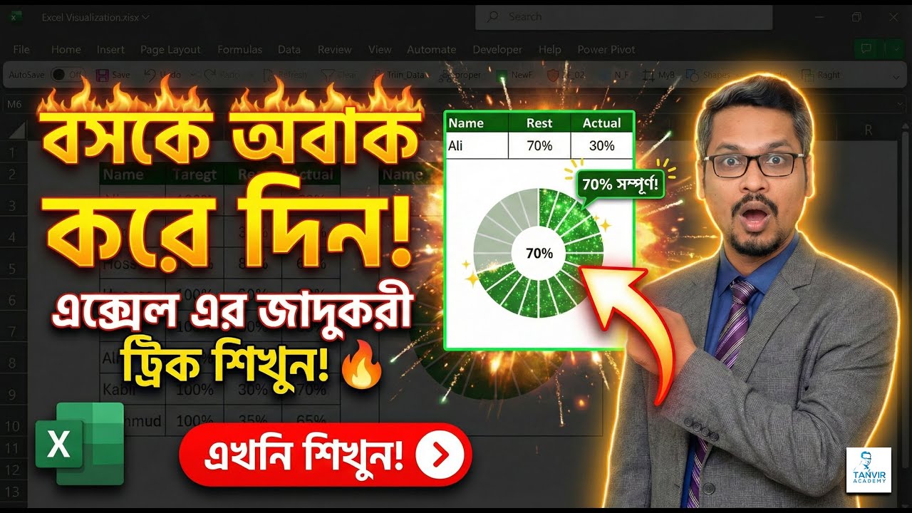 এভাবে চার্ট তৈরী করে রির্পোট করুন আরো সুন্দর! MS Excel Bangla Tutorial