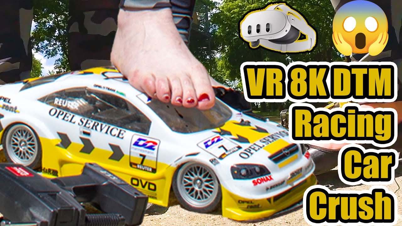 VR 8K Preview DTM Toy Car Fun Session – Barefoot Start + Flats Finish VR FEET CRUSH