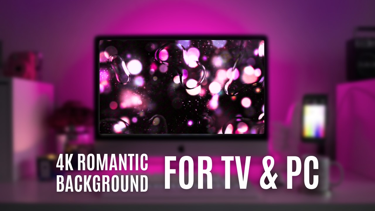 4K Animated Wallpaper for PC and TV 1Hour Loop Romantic Pink Purple Atmosphere Live Screensaver