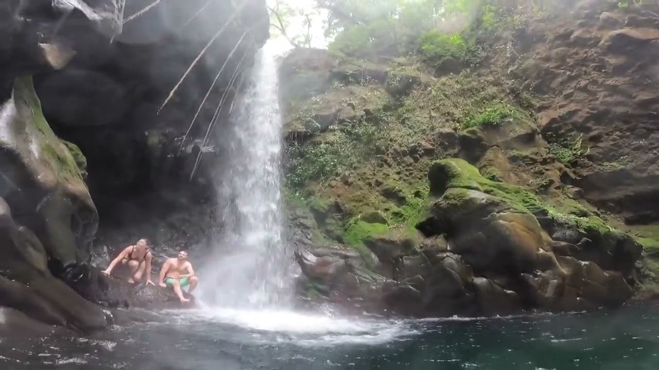 Jumping into a 100+ Foot Waterfall at Catarata Waterfalls Oropendala Costa Rica