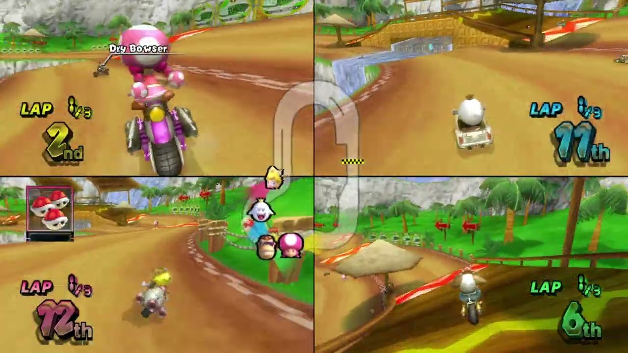 Mario Kart Wii ✦ 4 Players #357 Shell Cup Mirror