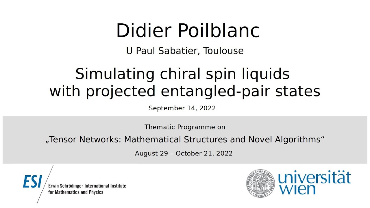 Didier Poilblanc - Simulating chiral spin liquids with projected entangled-pair states