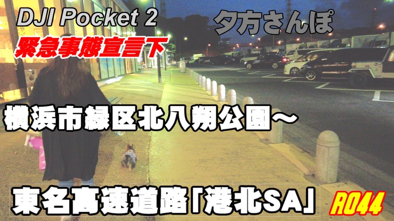 横浜市緑区北八朔公園から東名高速道路「港北SA」に向かいます。暗くてママさんが-----【ランさんぽ】