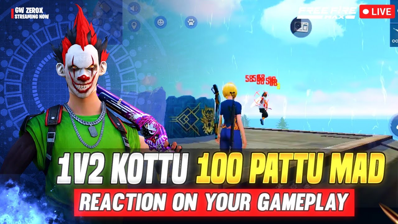 1V2 KOTTU 100 PATTU KANI 1 5 KOTALI😱INKA REACTION KUDA ADACHU 🥰 GAMING WITH ZEROX  IS LIVE