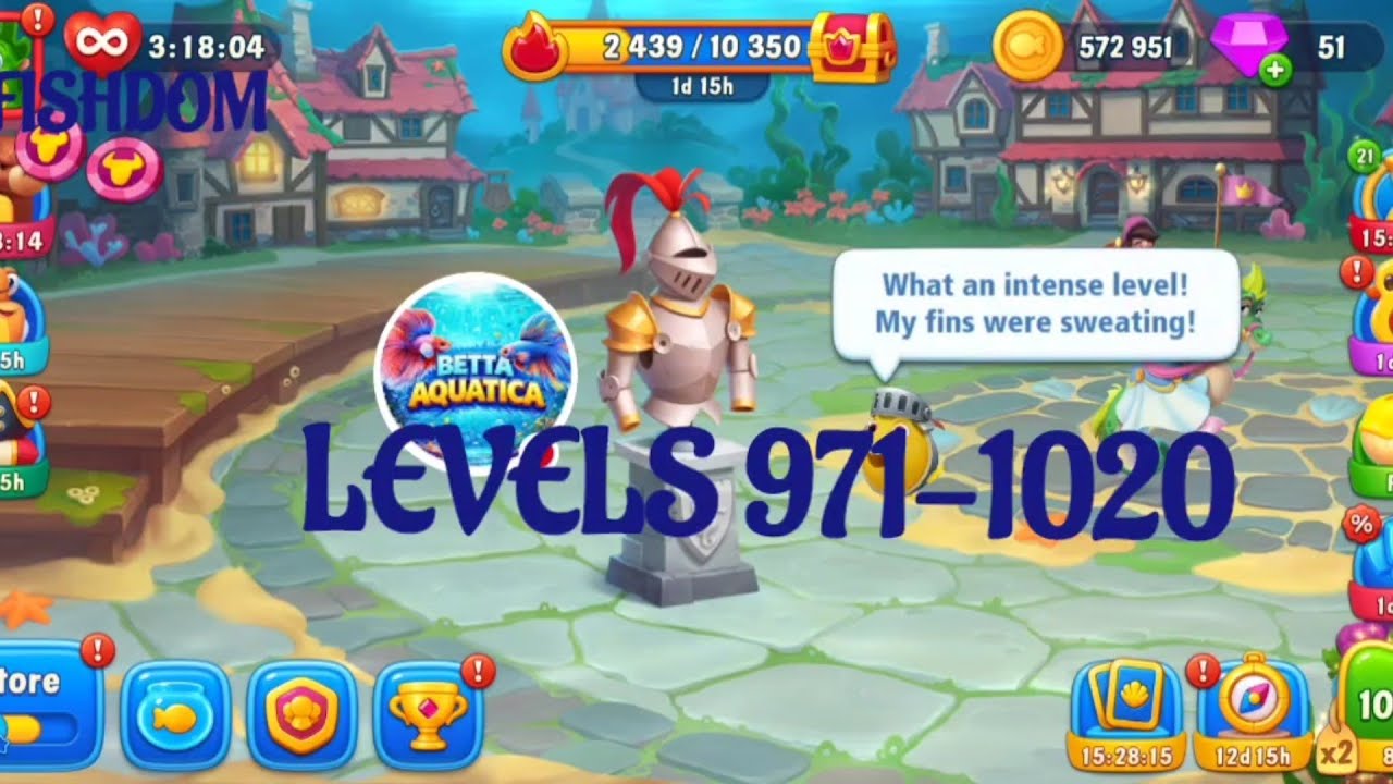 Betta Aquatica playing Fishdom levels 971 - 1020