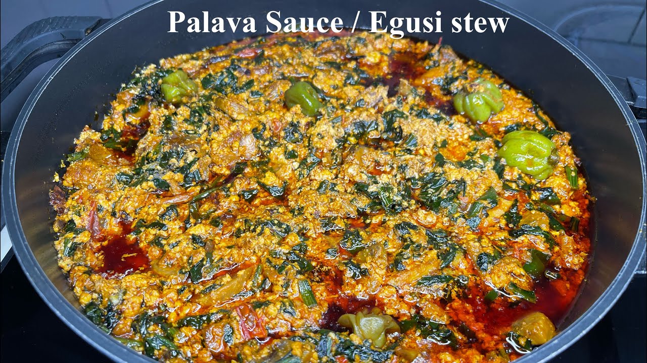 How To Make Palava Sauce 🇬🇭/ Egusi Stew | Recipe | Step By Step | Lovystouch