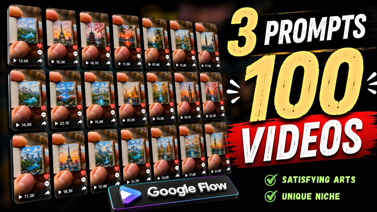 Google Flow AI Tutorial | Create Satisfying Miniature Art Videos with Just 3 Prompts (step by step)