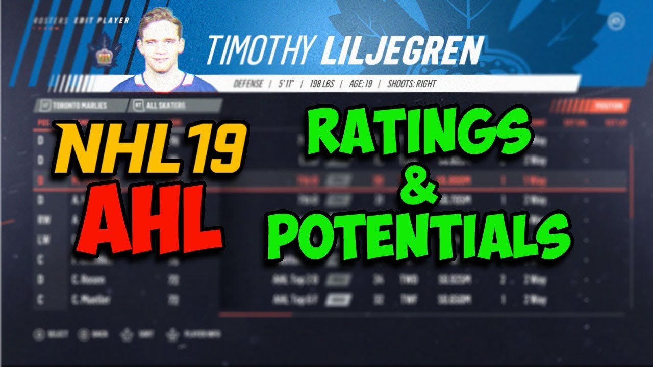 NHL 19: AHL Ratings & Potentials