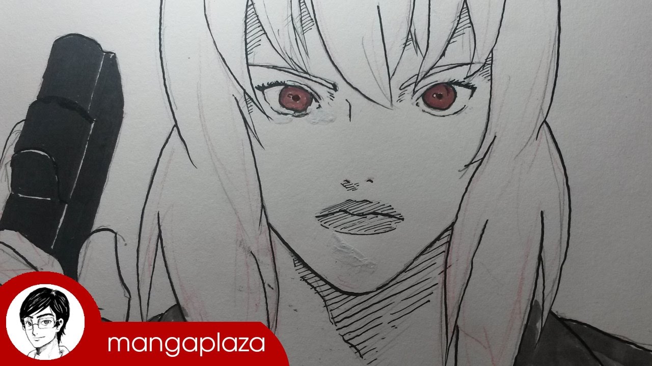 Drawing Motoko Kusanagi from The Ghost in the Shell