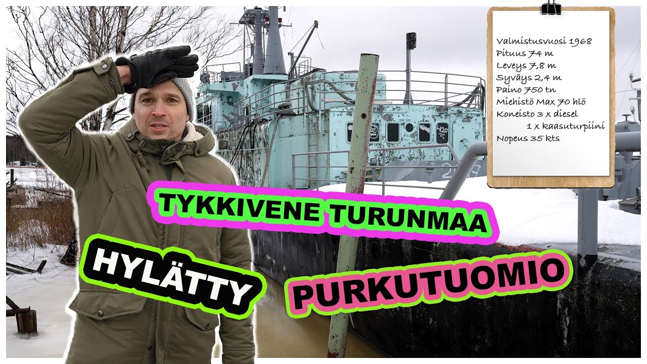 Hylätty Tykkivene Turunmaa ruostuu satamassa ja odottaa purkamista ENG Sub