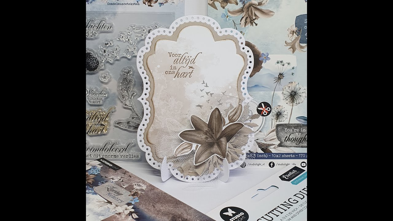 3 Condoleance kaarten met de In loving memory collectie van studiolight