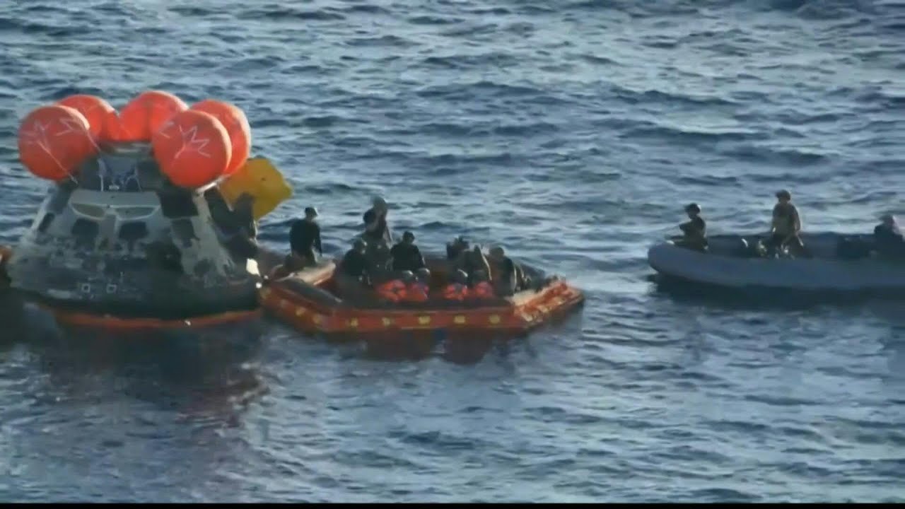 Artemis II astronauts exit Orion capsule after splashdown | AFP