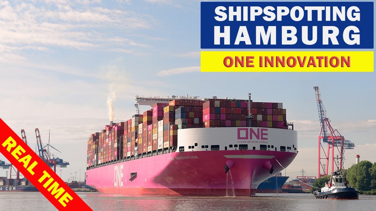 Shipspotting Hamburg: Die ONE INNOVATION wird in den Hamburger Hafen bugsiert (Echtzeit)