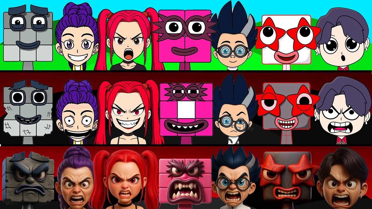 New Incredibox Sprunki OC Phase 1 to Phase 3 Seven, Ten (Numberblocks), N (Alphabet Lore), Rumi,Mira