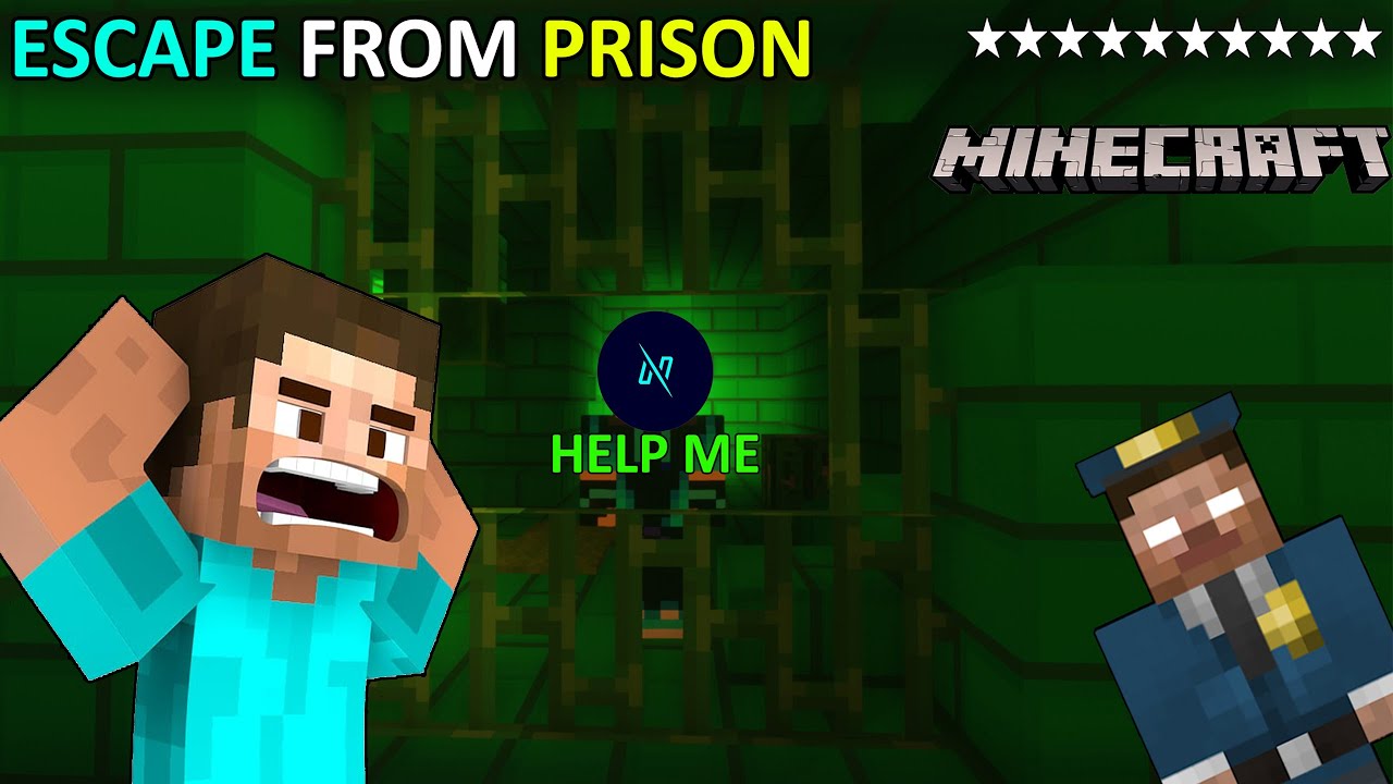 ESCAPE FROM GREEN PRISON | MINECRAFT PRISON ESCAPE | CyberGenPlayz