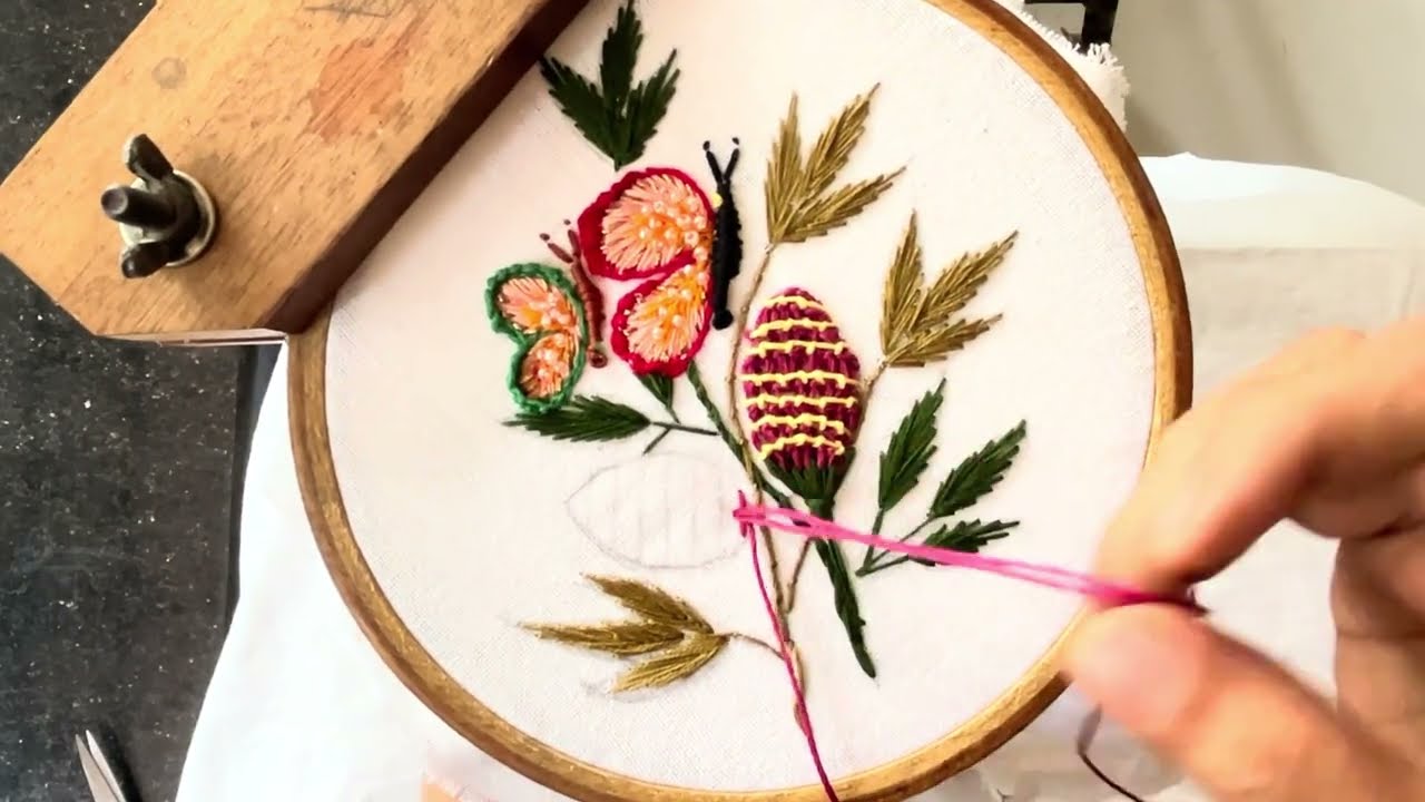 Trending hand embroidery designs|3D flower embroidery tutorial|hand embroidery for beginners
