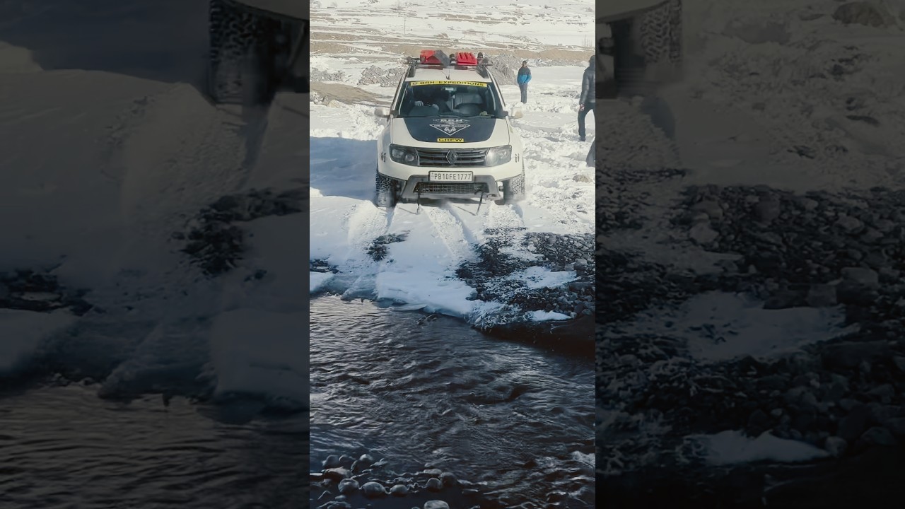 4wd Duster in Pin. Valley Spiti #spiti #spiti2025 #lahaulvalley #winterspiti #winterspecial #snow