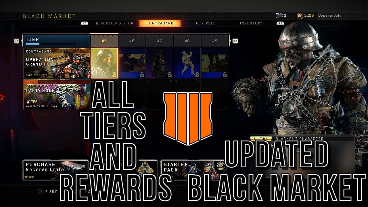 ALL 100 TIERS AND REWARDS FOR NEW OPERATION GRAND HEIST (BO4 OPERATION GRAND HEIST)