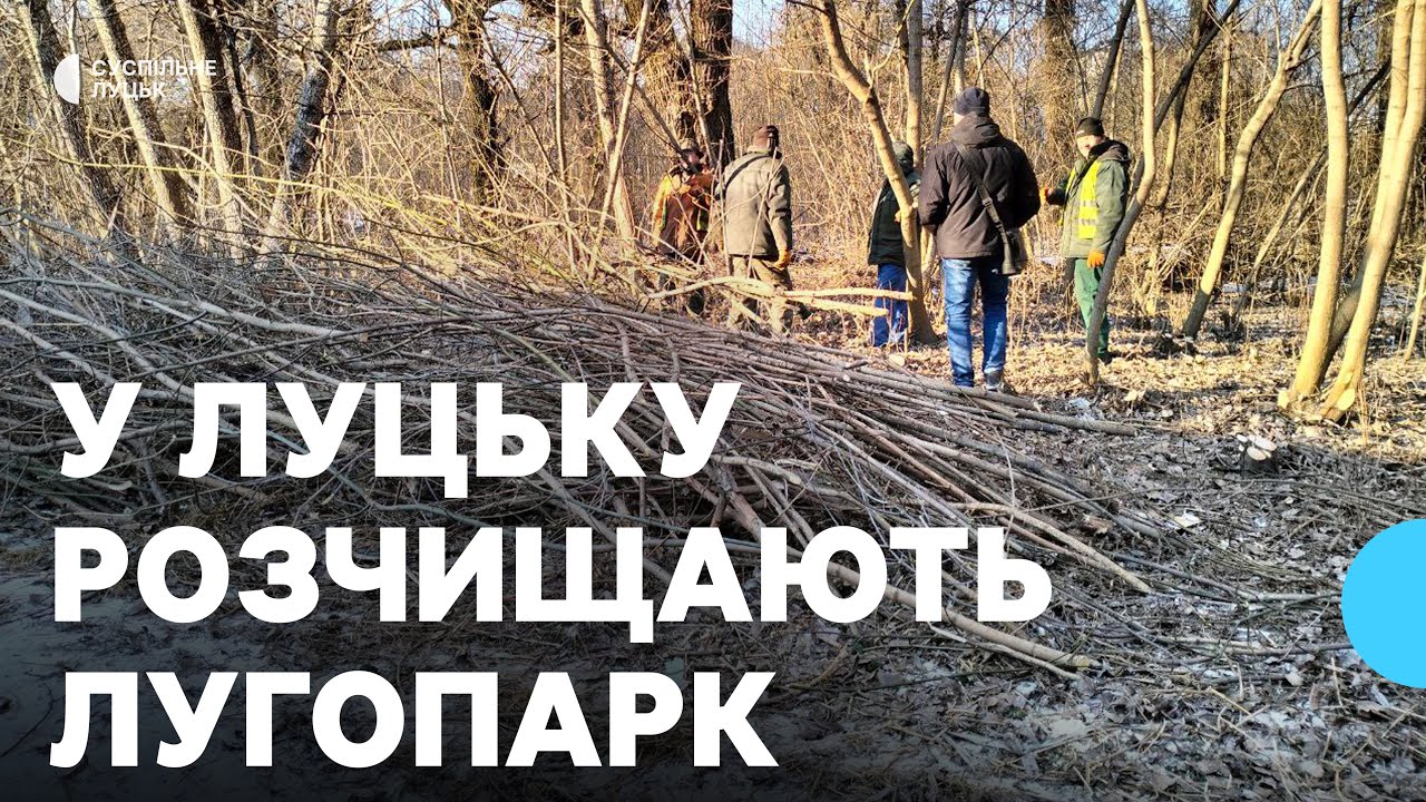 У Луцьку розчищають чагарники й дерева на території лугопарку вздовж Стиру