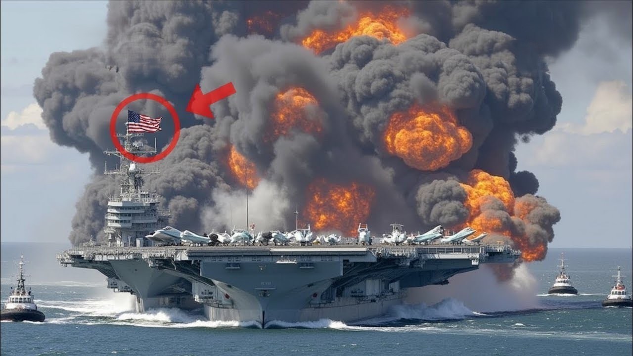 Сегодня днем: американский авианосец со 100 истребителями был уничтожен российским Як-141 Ф.