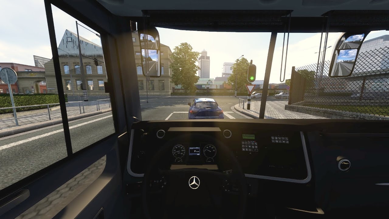 Busscar VisstaBuss DD - Euro Truck Simulator 2 | Duisburg City Centre | Realistic Steering Wheel POV