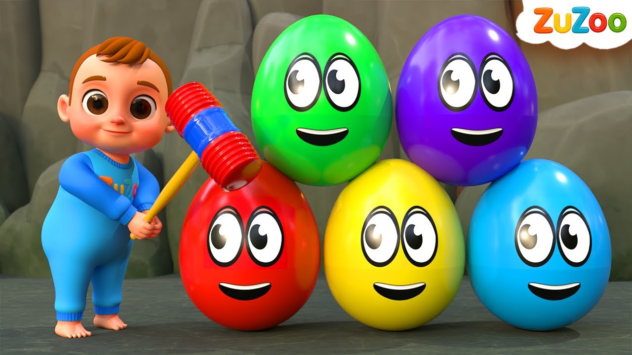 Exploring Colorful Surprise Eggs | Yes Yes Playground Song | ZuZoo Nursery Rhymes & Kids Songs