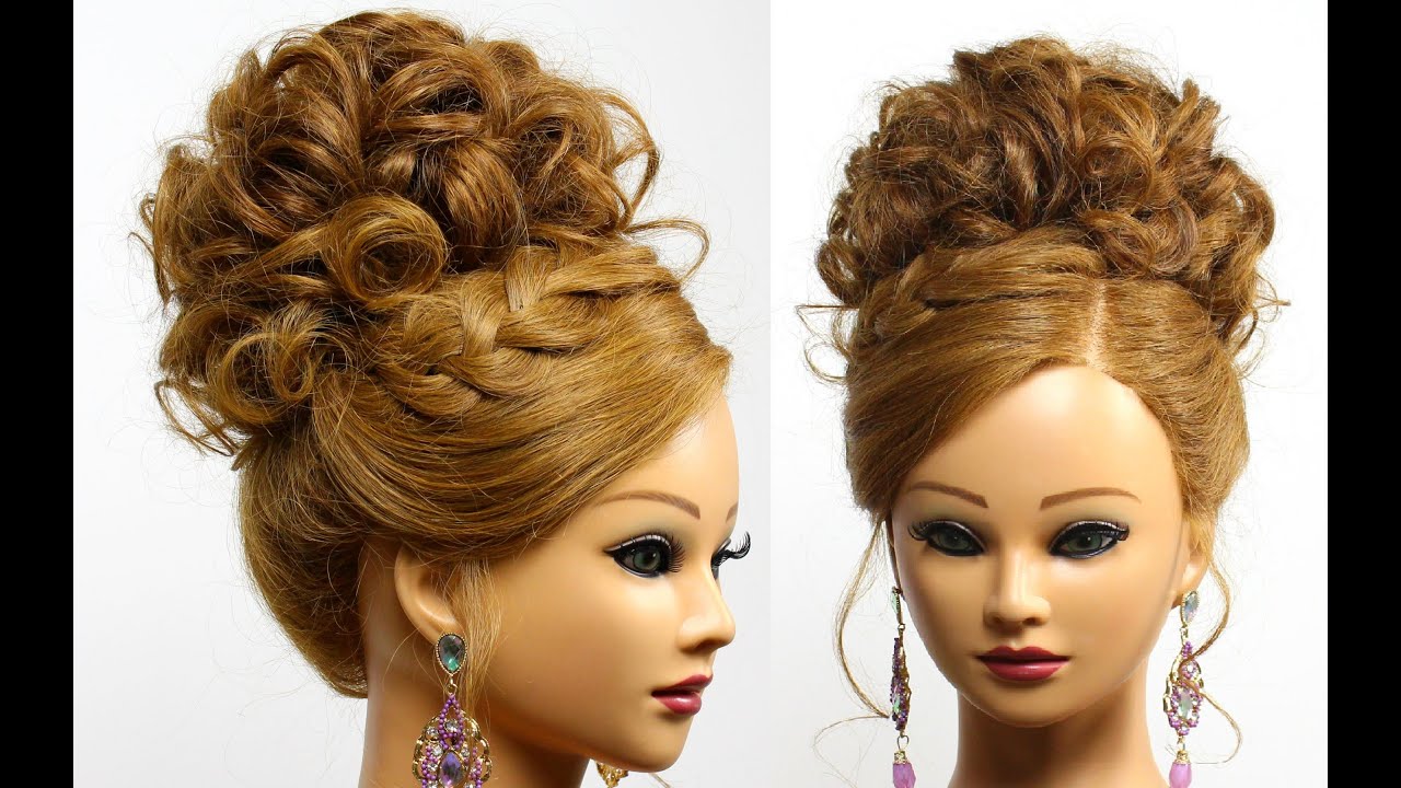 Bridal prom updo. Hairstyle for long  medium hair