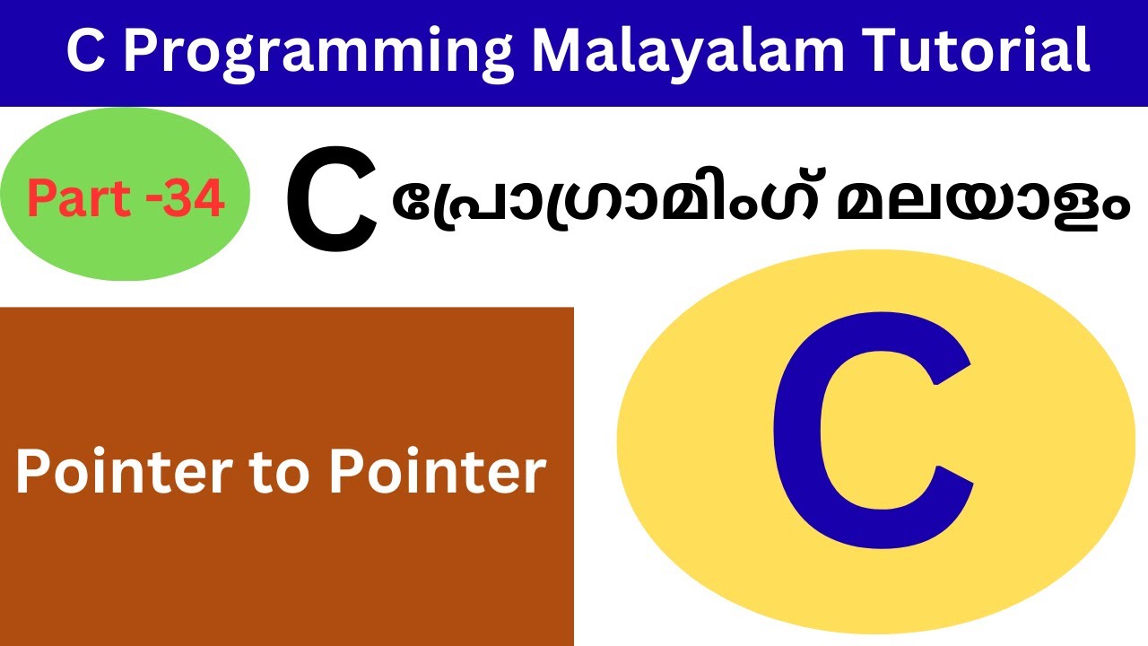 Pointer to Pointer in C (Double Pointer) | Malayalam ||C Programming മലയാളം|