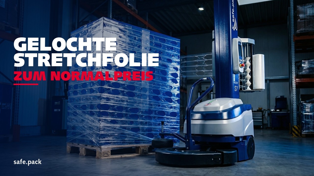 Gelochte Stretchfolie selbst herstellen – Robot S7 mit Macroplat System | Safe Pack