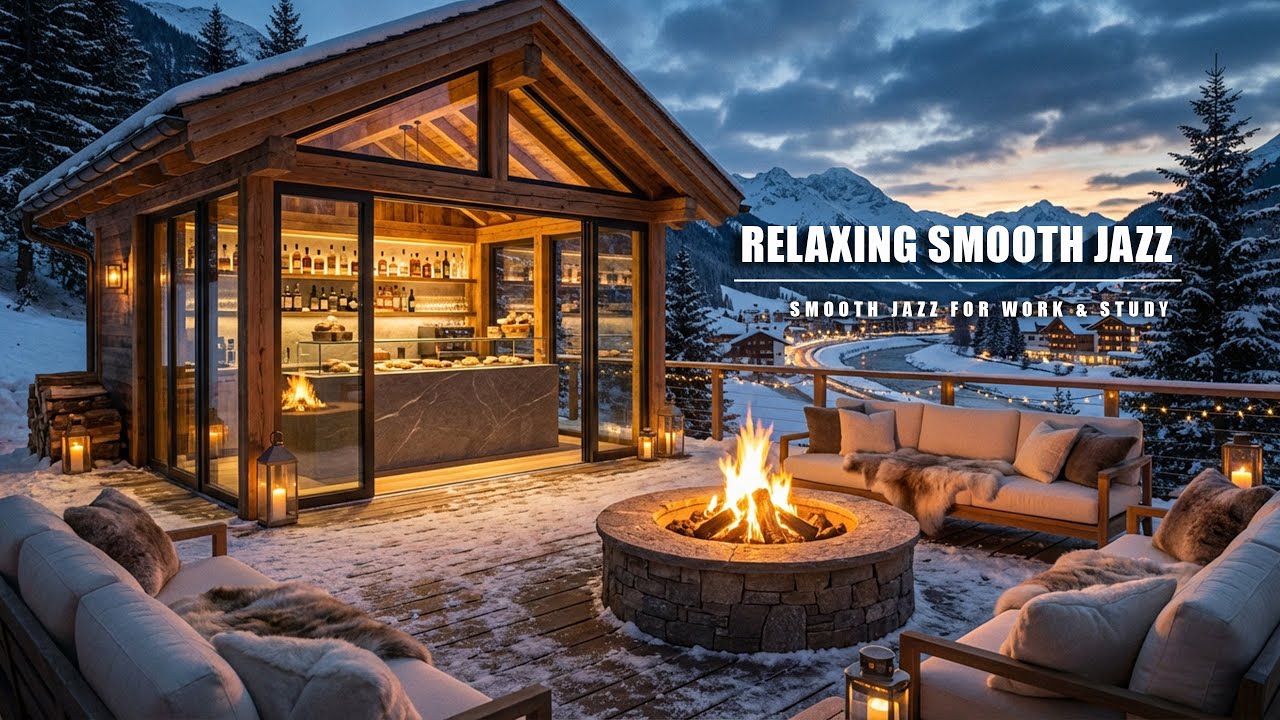 Cozy Winter Cabin Ambience 🏠 Smooth Jazz & Blizzard Sounds for Sleeping, Relaxing, and Reading