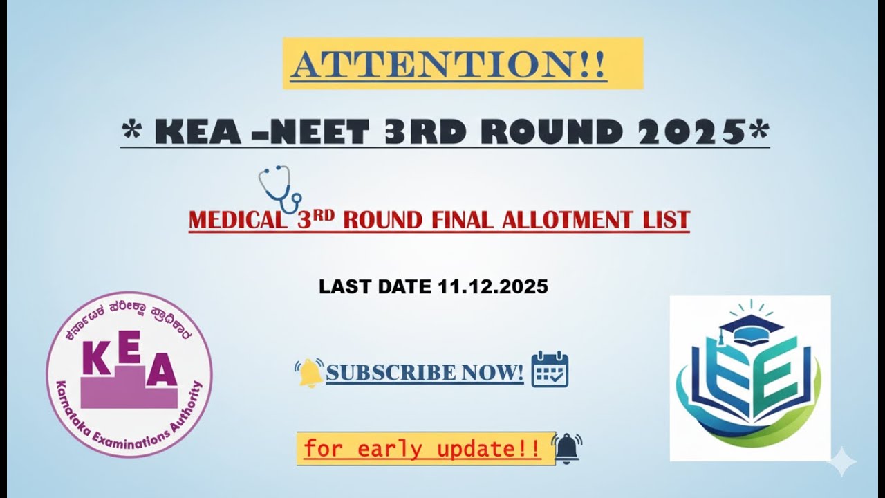 Update! KEA-NEET - R3 Medical Final list