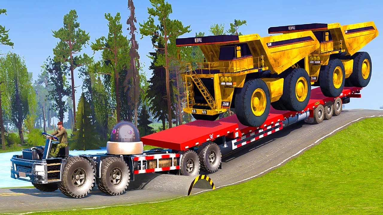 Spintires Mudrunner - Mod Truck Vs Extreme Broken Road With Speed Bumps | Driver Skills Gameplay