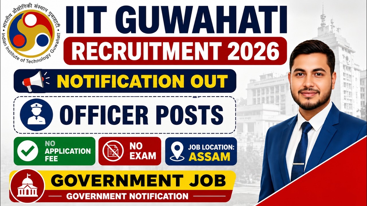 IIT Guwahati Recruitment 2026 | Assam Jobs | Job Alert | Govt Job | Online Apply