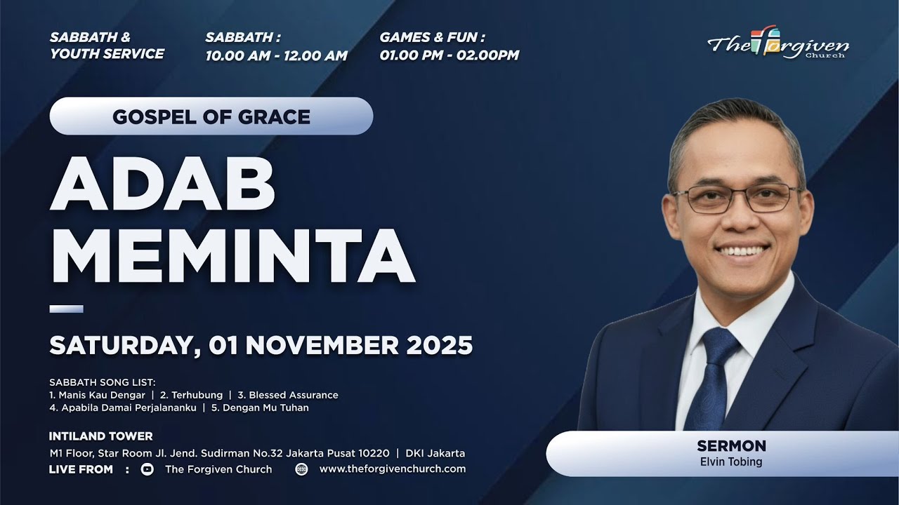 Re-Run Ibadah Sabat TFC - 1 November 2025 | Elvin Tobing | The Forgiven Church